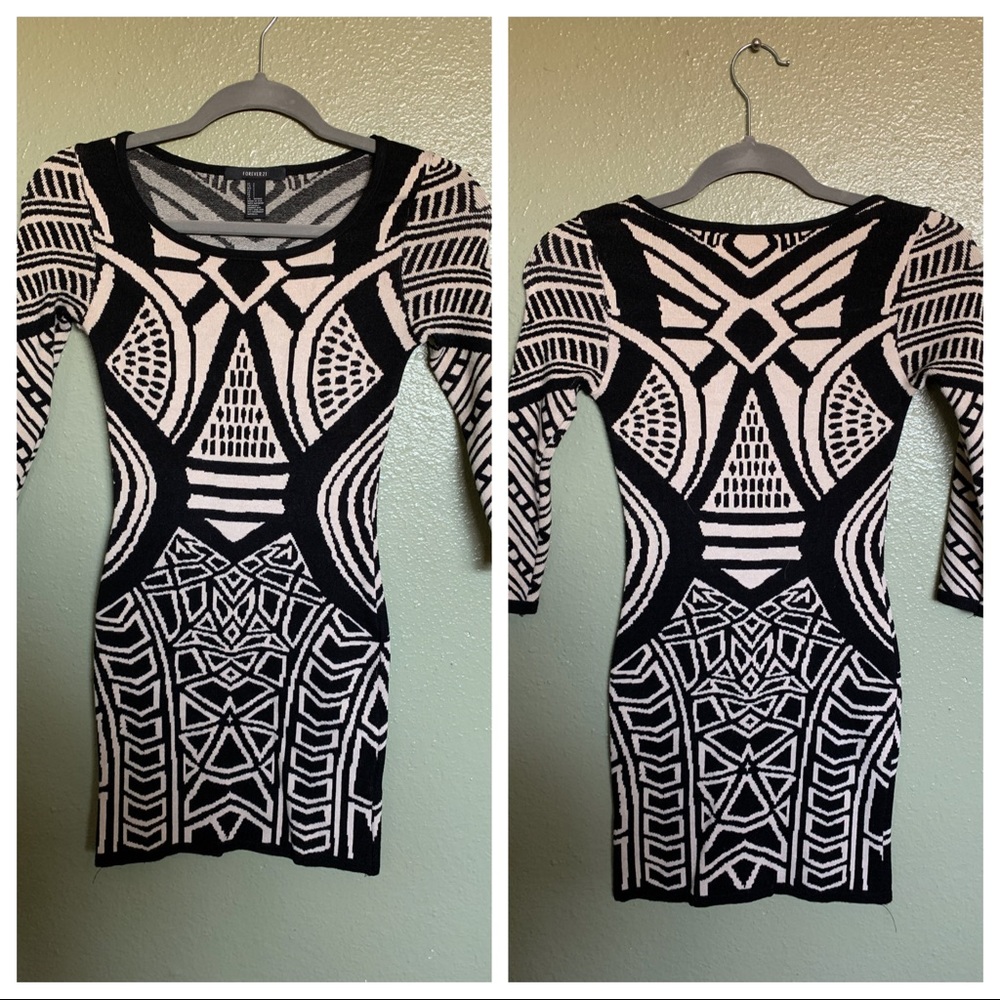 Patterned Bodycon Mini Dress